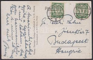 1927 Teleki Pál miniszterelnök saját kézzel írt sorai feleségének, Danzigból küldött levelezőlapon