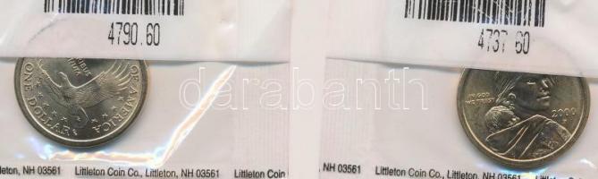 Amerikai Egyesült Államok 2000D+P 1$ "Sacagawea" (2x) mindkettő laminálva T:1
USA 2000D+P...