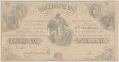 1852. 5Ft "Kossuth bankó" kitöltetlen "F" sorozat T:II-,III szép papír, saroknál...