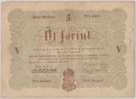 1848. 5Ft Kossuth bankó barna T:III,III-