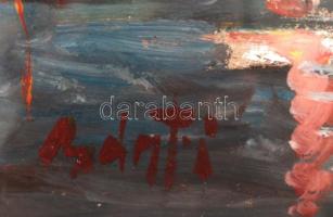 Bánfi jelzéssel: Balatoni vitorlás verseny. Olaj, karton, üvegezett keretben, jelzett,  23×32 cm