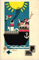 1950-1970 26 db grafikai képeslap, sok humoros és aranyos darab vegyes minőségben / 26 modern art po...