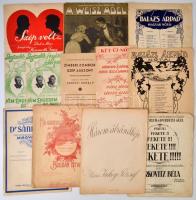 cca 1930-40 Vegyes kotta tétel, 14db, különböző méretben és minőségben