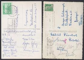 24 db levelezőlap, különféle sportolók aláírásaival (Lengyel Gyula, Molnár Károly, Vágási Aranka, Cs...