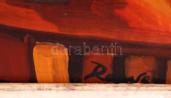 Remsey jelzéssel: Kávéházi jelenet. Olaj, falemez, keretben, 70×50 cm