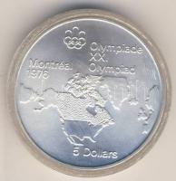 Kanada 1973. 5$ Ag "Olympia-Montreal" T:BU eredeti lehegesztett kapszulában