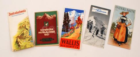 cca 1930-40 Vegyes, svájci turisztikai kiadvány német nyelven, fotókkal illusztráltak, 5db, különböz...