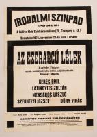 1974 Irodalmi Színpad plakátja, Az ezerarcú lélek Latinovits Zoltán szereplésével, 72x50cm