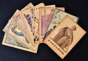 1905-43 Zászlónk szórványszámai, 10db, különböző méretben és minőségeben