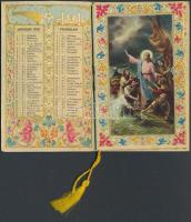 1931 Díszes, aranyozott Jézus naptár pp.:6, 10x6cm