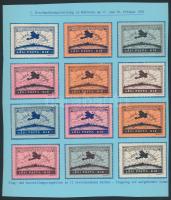 1935 Debreceni bélyegkiállítás 12 klf repülős levélzáró