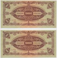 1945. 10.000P (2x) sorszámkövetők, mindkettő "MNB" bélyeggel T:I
