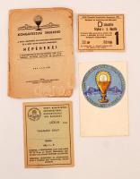 1938 XXXIV. Eucharisztikus Kongresszus nyomtatványai, 4db, belépő, tagsági jegy, énekrend, levelezőlap, különböző méretben és minőségben