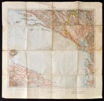 1914 Cattaro / Kotor és környéke térkép. Kotor and around map. 57x53 cm.
