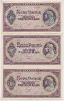 1945. 100P (6x) párban sorszámkövetők, "BÜNTETÉS" szóban "N" felett lemezhiba T:II,III