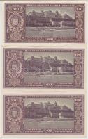 1945. 100P (6x) párban sorszámkövetők, "BÜNTETÉS" szóban "N" felett lemezhiba T:...