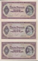 1945. 100P (6x) párban sorszámkövetők, "BÜNTETÉS" szóban "N" felett lemezhiba T:...