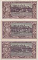 1945. 100P (6x) párban sorszámkövetők, "BÜNTETÉS" szóban "N" felett lemezhiba T:...
