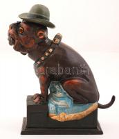 Pénznyelő szivarozó " ole-puffer" bulldog, festett vas, újszerű állapotban, m:20 cm/ Found...