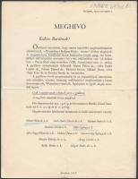 1929 Bp., Meghívó a Wesselényi Reform Klub alapító gyűlésére, hajtott