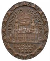 1938. Református Világgyűlés Debrecen 1938 Br gomblyukjelvény (23x19mm) T:2 jelvény pántja sérült