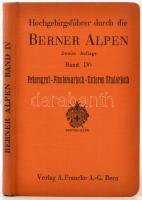 Hochgebirgsführer durch die Berner Alpen IV.: Petersgrat - Finsteraarjoch - Unteres Studerjoch. Bern, 1931, Verlag A. Francke AG. Átnézeti térképekkel. Vászonkötésben, jó állapotban.