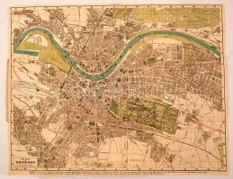 Plan von Dresden, Louis Klemich, Dresden, 1900-as évek eleje. Drezda térkép. Map of Dresden. 65x51 cm. Állapot: Közepes. A térkép az egyik hajtásnál szakadt.