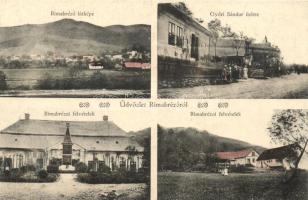 Rimabrézó, Rimavské Brezovo; Győri Sándor üzlete, részletek. Kiadja Schlänger Károly és társa / multi-view with shop (fl)