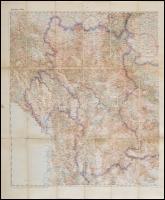 Vászonra kasírozott Szerbia térkép. 1:750.000. 77x73 cm. / Serbia Map, 1:750.000. 77x73 cm. Állapota: Közepes. A vászon piszkos, foltos.