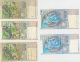 Szlovákia 2001-2005. 20K (3x) + 50K (2x) T:III Slovakia 2001-2005. 20 Korun (3x) + 50K (2x) C:F