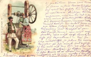 Romanian folklore, litho (wet corner)