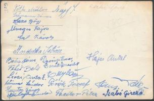 1952 Matrozov szeminárium, fotó, verzón a résztvevők aláírásával, kis törés nyommal, 9x14cm