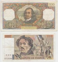 Franciaország 1968. 100Fr + 1986. 100Fr T:III tűlyukak
France 1968. 100 Francs + 1986. 100 Francs C...