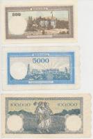 Románia 1941. 500L + 1944. 5000L + 1945. 100L + 1946. 100.000L T:I-,III,III-
Romania 1941. 500 Lei ...