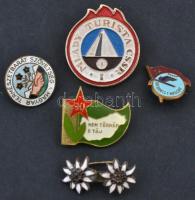 5db-os turista jelvény tétel T:2,2- 5pcs of tourist badges C:XF,VF