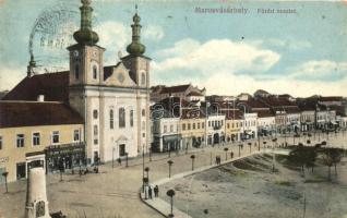 Marosvásárhely, Főtér, Oláh István és János üzlete, Porjes S. Sándor kiadása / main square, shops