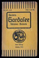 Der Gardasee und seine Umbgebung mit Ausflügen nach Verona und Brescia. Lipcse, 1912, Karl P. Geuters Reiseführerverlag (Geuters Reiseführer). Térképmellékletekkel. Kicsit kopott papírkötésben, egyébként jó állapotban.
