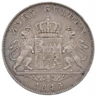 Német Államok / Bajorország 1845. 2G Ag "I. Lajos" (21,16g) T:2,2- ph.
German States / Ba...