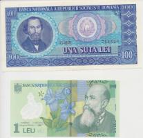 Románia 1966. 10L + 100L + 1999. 2000L + 2000. 10.000L + 2005. 1L T:III,I-,I
Romania 1966. 10 Lei +...