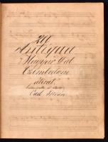 cca 1900-1920 "200 Antiqua Magyar Dal Czimbalom átirat" kézírásos kotta egészvászon kötésb...