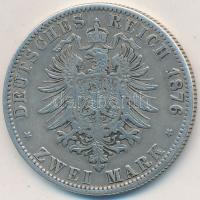 Német Államok / Hamburg 1876J 2M vésett címerek T:3 German States / Hamburg 1876J 2 Mark carved coat of arms C:F