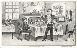 Copperfield, Chap V. humorous graphic art postcard (non PC)