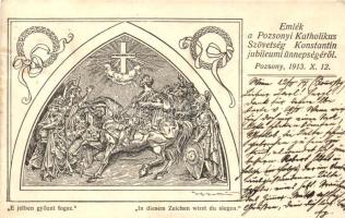 1913 Pozsony, Katolikus Szövetség Konstantin jubileumi ünnepsége; emléklap / commemorative postcard of the Pressburg Catholic Association's jubilee