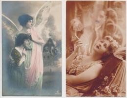 172 db háború előtti üdvözlő és motívum lap, érdekes, színes anyag