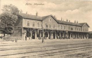 Nyitra, Vasútállomás, pályaudvar; Fodor dohánytőzsde kiadása / railway station (fl)