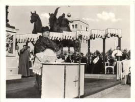 1938 Budapest XXXIV. Nemzetközi Eucharisztikus Kongresszus és Szent István jubileumi év, Serédi Jusztinián, kisméretű képeslap (8,9cm x 6,9cm)(non PC)