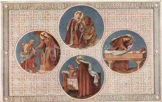 50 db RÉGI motívum képeslap, művészeti alkotások, vegyes minőség / 50 old motive postcards, art repr...