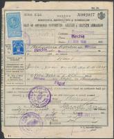 1936 Marhalevél lugosi illetékbélyeggel