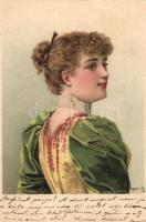 8 db RÉGI motívum képeslap, hölgyek, litho képeslapok, vegyes minőség / 8 old motive postcards, ladi...