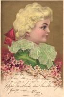 5 db RÉGI motívum képeslap, lányok, egy másodpéldánnyal, vegyes minőség / 5 old motive postcards, gi...